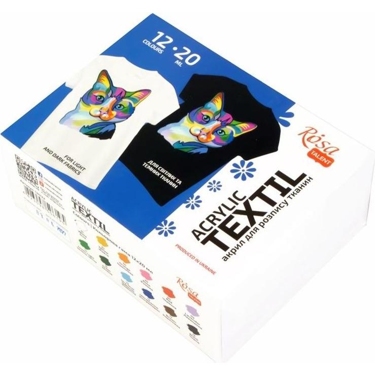 Rosa Stofffarben 20 ml, 12 Farben (20 ml) (54611856)