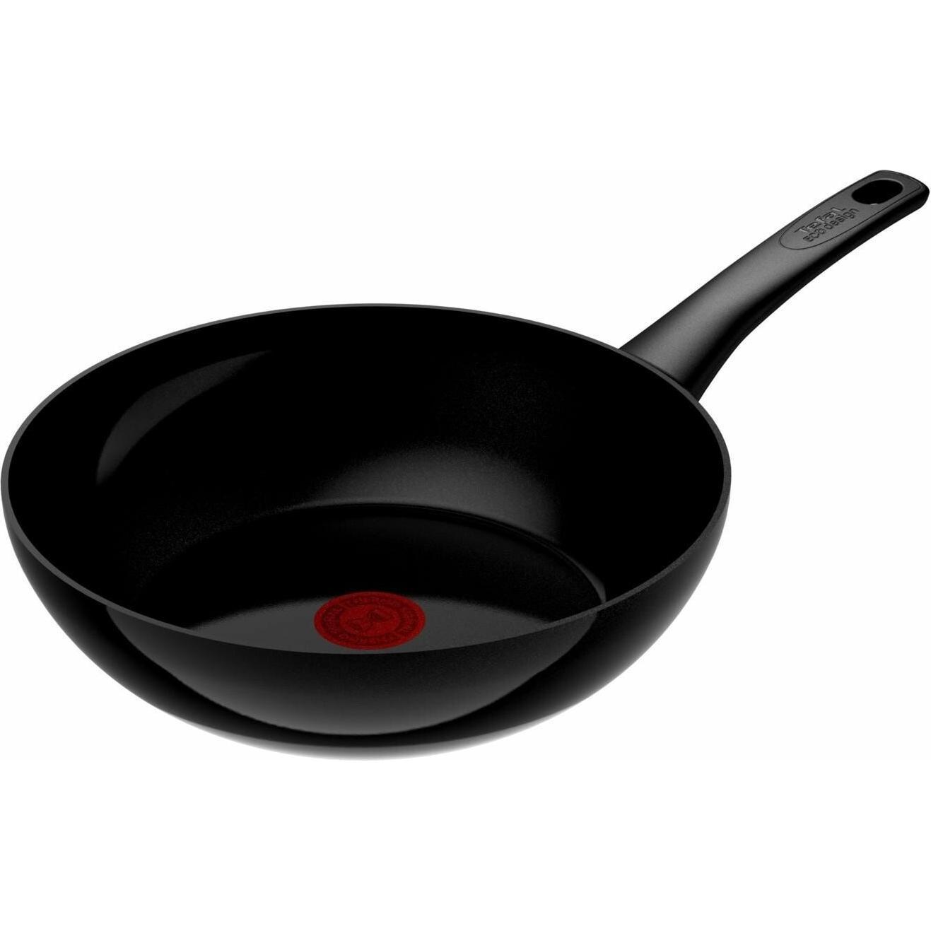 Tefal Padella Wok Renew Black On 28cm, ceramica, Padella + Pentola, Nero