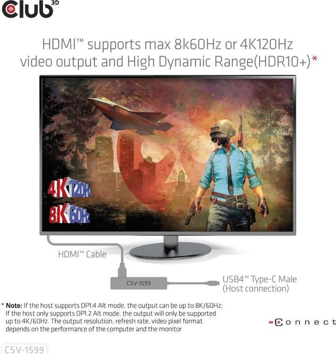Image du produit Club 3D CSV-1599 (USB-C, 1 Ports)