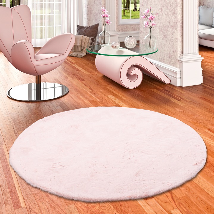 Produktbild Pergamon Luxus Super Soft Fellteppich Plush Rund (Ø 160 cm)