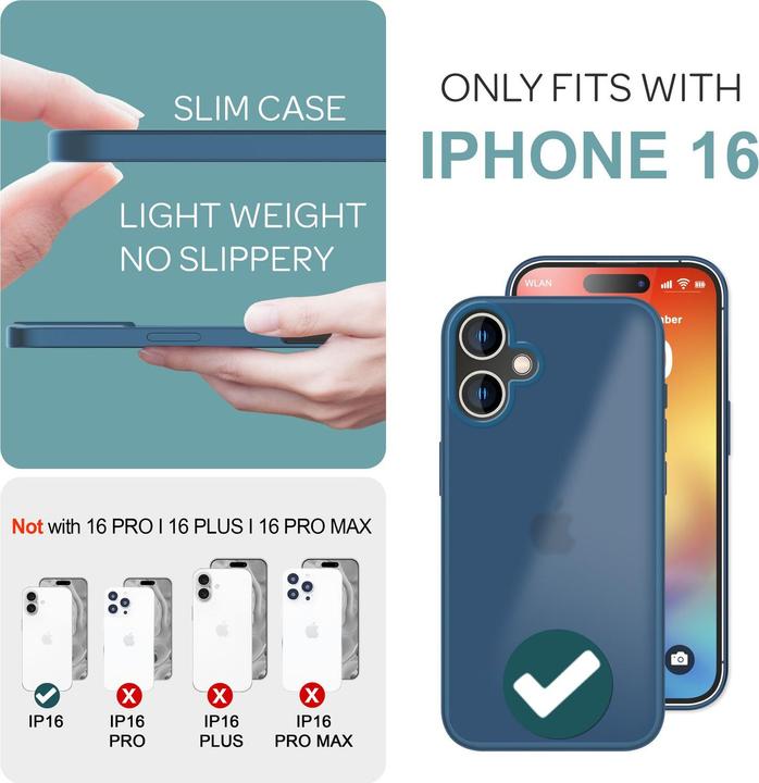Actual product image Nalia Matte hybrid cover semi-transparent (Apple iPhone 16)