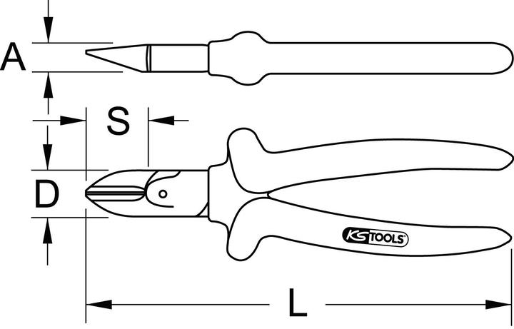 Actual product image KS Tools SlimPOWER diagonal side cutter (200 mm)