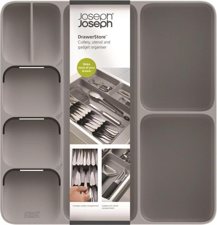 Actual product image Joseph Joseph DrawerStore Cutlery tray, grey, 38.4x39.7x5.3cm