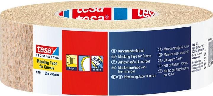 Produktbild tesa tesakrepp® Kurvenabdeckband 50m:50mm (50 mm)