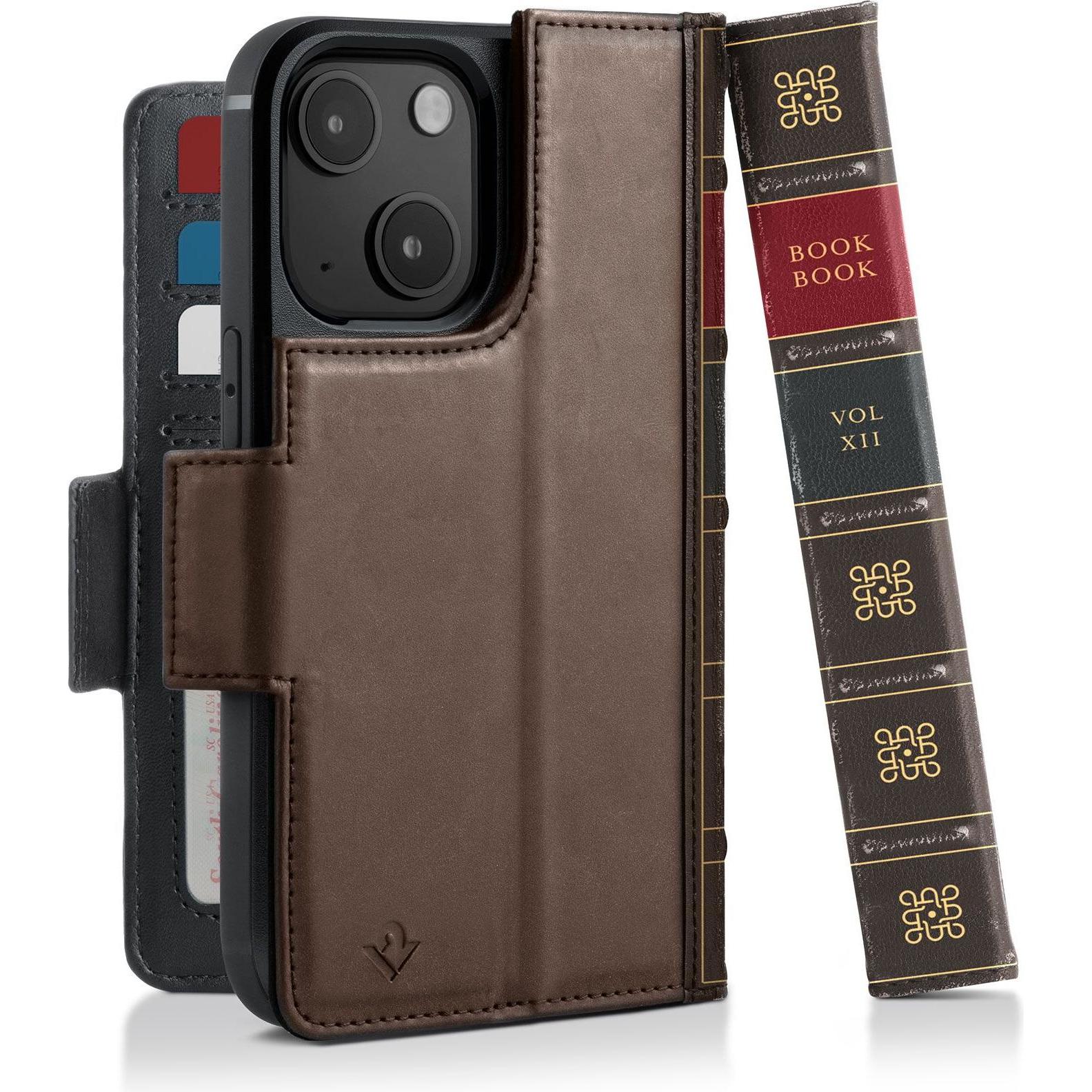 TwelveSouth Book-Cover Vintage Book brown (Apple iPhone 14), Smartphone Hülle, Braun