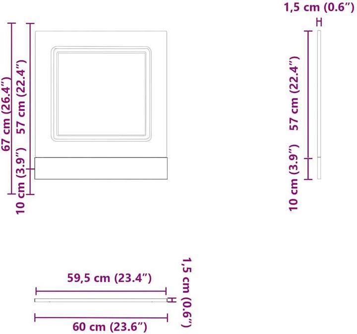 Produktbild VidaXL Geschirrspülerblende Kalmar Schwarz 60x1,5x67 cm Holzwerkstoff