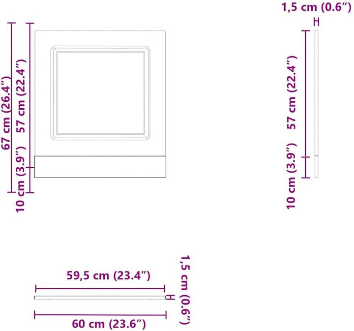 Image du produit VidaXL Cache pour lave-vaisselle Kalmar Noir 60x1,5x67 cm Bois composite