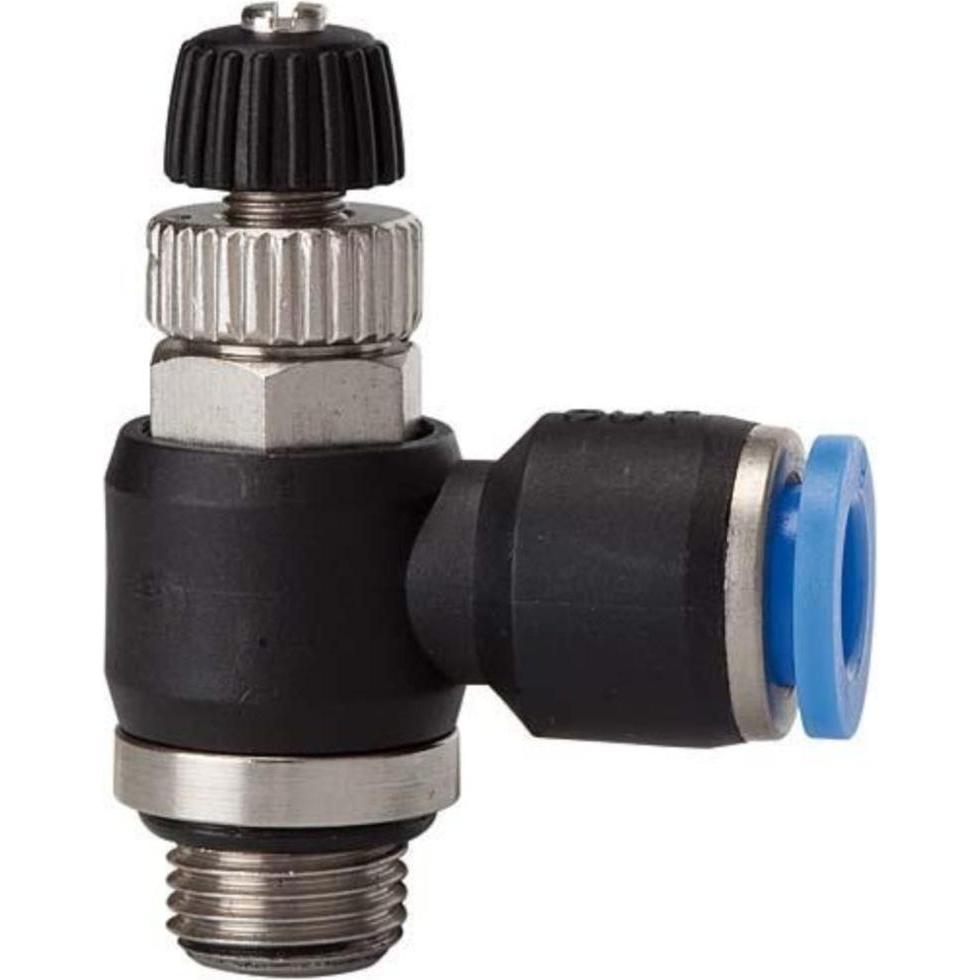 Riegler, Utensile ad aria compressa, 110019 Valvola di non ritorno a farfalla "serie blu", valvola a farfalla di scarico, G 1/4