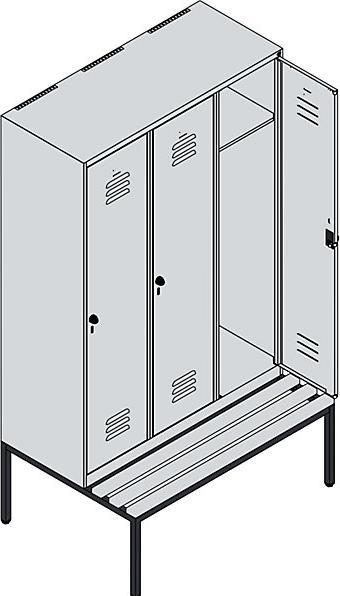 Actual product image C+P Locker Classic PLUS bench seat (120 cm, 212 cm)
