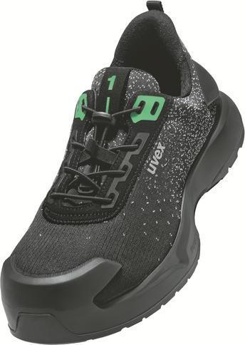 Actual product image Uvex 1 x-craft low shoes S1 PL 68081 black, green width 10 size 42 (S1P, 42)