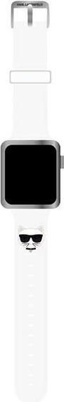 Produktbild Karl Lagerfeld Pasek KLAWMSLCW Apple Watch 38/40/41mm bia?y/white strap Silicone Choupette Heads (Silikon)