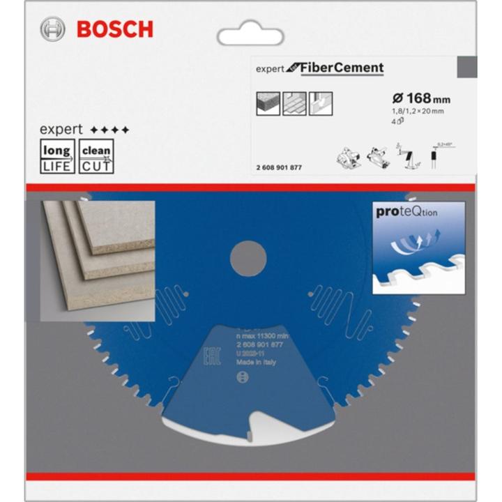 Productafbeelding Bosch Professional Zubehör Cirkelzaagblad Expert voor vezelcement 168 x 20 x 1,8/1,2 mm, T4