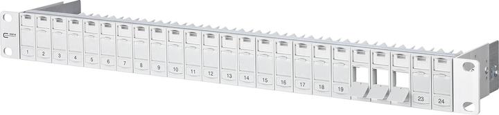 Produktbild Metz Connect BTR E-DAT Modultraeger 24tlg 1HE lgr Modultraeger f. 24 einzelgeschirmte Module lichtgrau