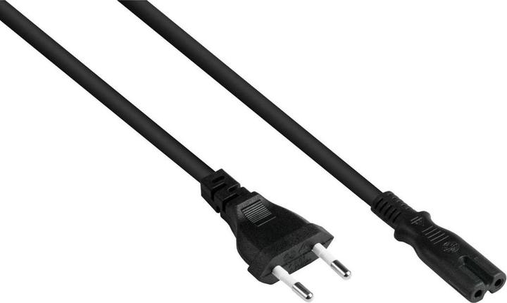 Actual product image Varia Euro mains cable Euro plug type C to C7Euro 8 socket, black, 0.75mm, 3m (3 m)