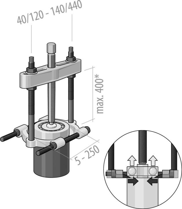 Actual product image Gedore Puller 60 -165 mm clamping width