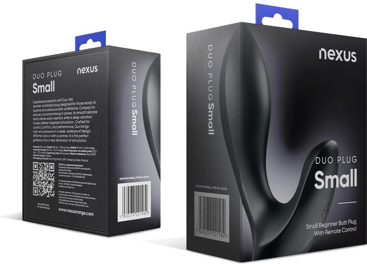 Produktbild Nexus Duo Plug Remote Control Beginner Butt Plug Small Black