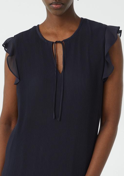 Produktbild Comma Kleid Kurzes Plissee-Kleid mit Bindedetail und Volants (34)