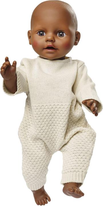 Produktbild Heless Puppen-Strickstrampler aus 100 % Bio-Baumwolle, ecru, Gr. 28-35 cm