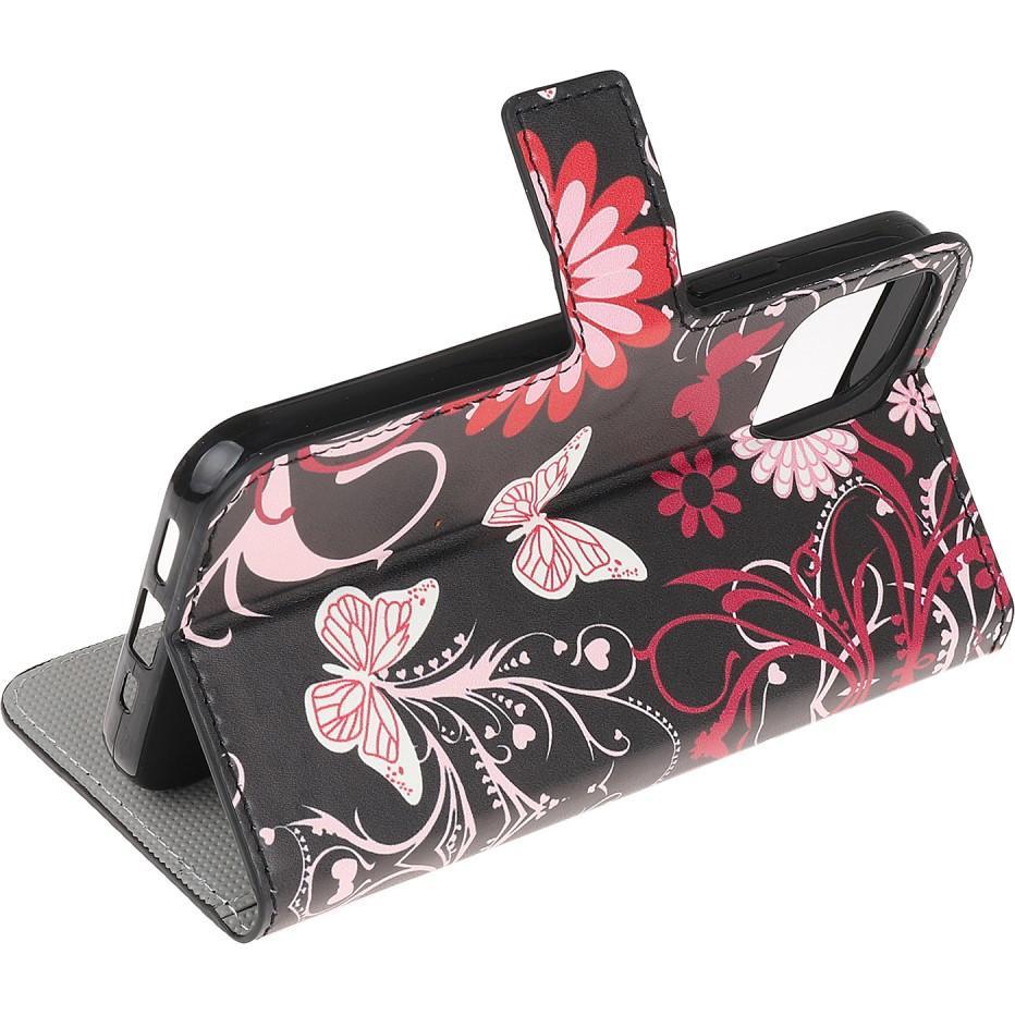 Thumbnail - Cover-Discount Xiaomi Mi 11 Lite - Leder Hülle Etui Schmetterling schwarz (Xiaomi Mi 11 Lite), Smartphone Hülle, Schwarz