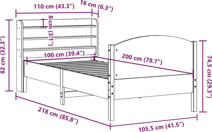 Image du produit vidaXL Bettgestell (100 x 200 cm)