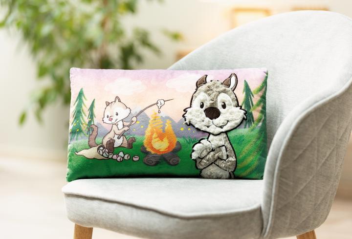 Actual product image NICI 49954 Cushion Wolf Winny & Chipmunk Jojo 43x25cm (43 x 25 cm)