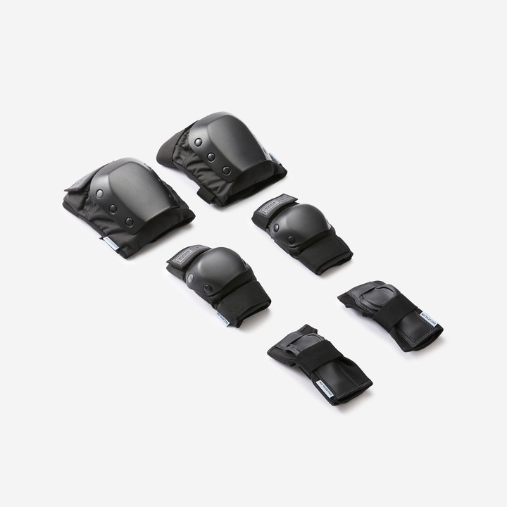 Immagine prodotto Decathlon Set Di 3 Protezioni Per Skateboard Per Bambini Pad500 - Nero (XS, Ginocchiera)