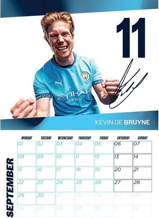 Actual product image Manchester City FC 2025 A3 Wall Calendar (A3)