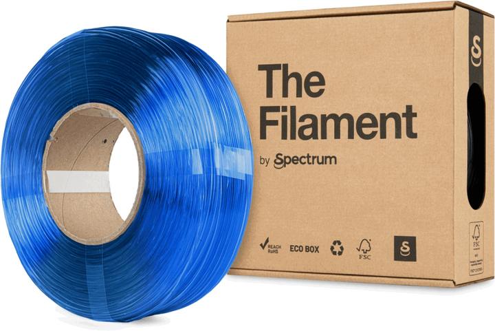 Actual product image The Filament ReFill PETG 1.75mm TRANSPARENT BLUE 1kg (PETG, 1.75 mm, 1000 g, Transparent)