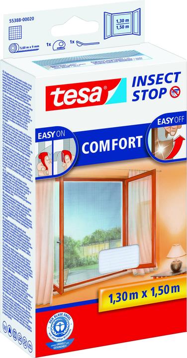 Actual product image tesa Insect screen COMFORT for windows, with Velcro tape, self-adhesive, without drilling (120 x 240 cm)