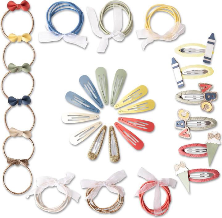 Papierdrachen Haar-Accessoires Set Schule Pastell - Set 13