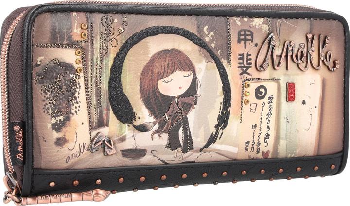 Actual product image Anekke Shoen Black wallet RFID protection 21 cm