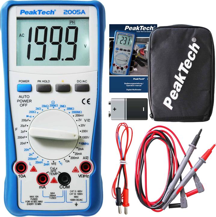 Image du produit Peaktech P 2005 A Digitalmultimeter (CAT III 1000V, CAT IV 600V)