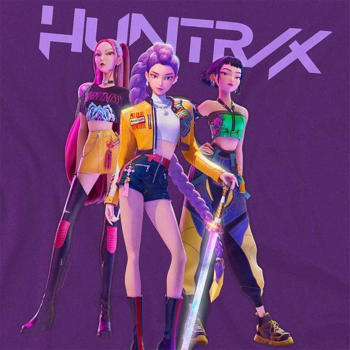 Image du produit K-Pop Demon Hunters - T-shirt motif Huntr/X style Photo de groupe - Adulte (L)