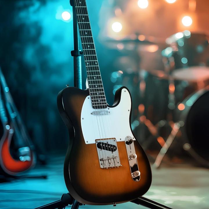 Image du produit Rocktile Guitare électrique avec micros simple bobinage et manche en érable (Guitare électrique, Corps : Tilleul, Manche : Érable, Touche : Palissandre)