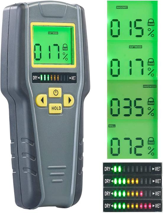 Image du produit AGT Détecteur d'humidité numérique 4 en 1 avec mesure non invasive