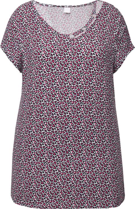 Produktbild Miamoda T-Shirt, oversized, Leo-Muster, V-Ausschnitt mit Zierringen, Halbarm (46)
