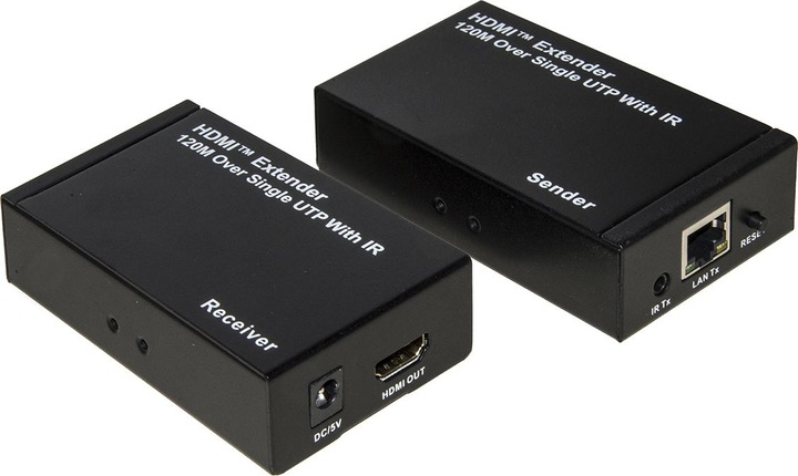 Actual product image Extender HDMI Tramite Cavo Rete Cat 5/6 Fino 120mt Infrarosso Telecoman (CAT5e, 200 m)