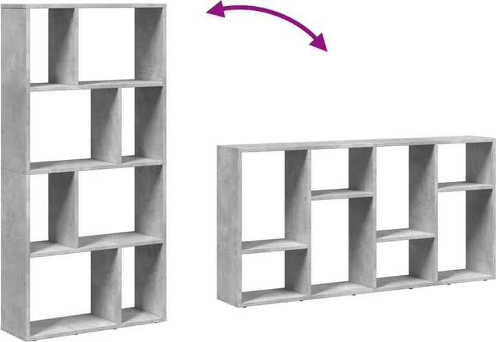 Actual product image VidaXL Bookcase Room divider Standing shelf File shelf Office shelf Shelf Concrete grey (60 x 20 x 120 cm)