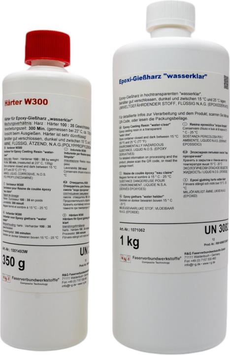 Actual product image R&G epoxy casting resin (water clear) + hardener w300, pack/ 1,35 kg