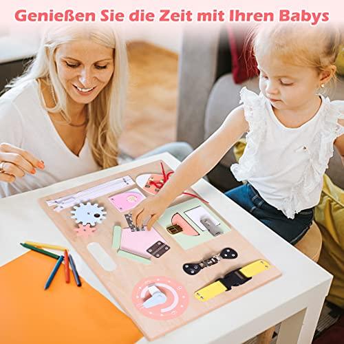 Produktbild Activity Board ab 1 2 Jahre, Holz Busy Board für Kleinkinder, Sensorik Motorikbrett mit