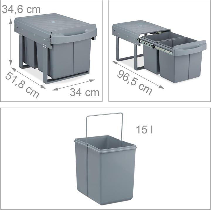 Produktbild Relaxdays Einbaumülleimer L (15 l)