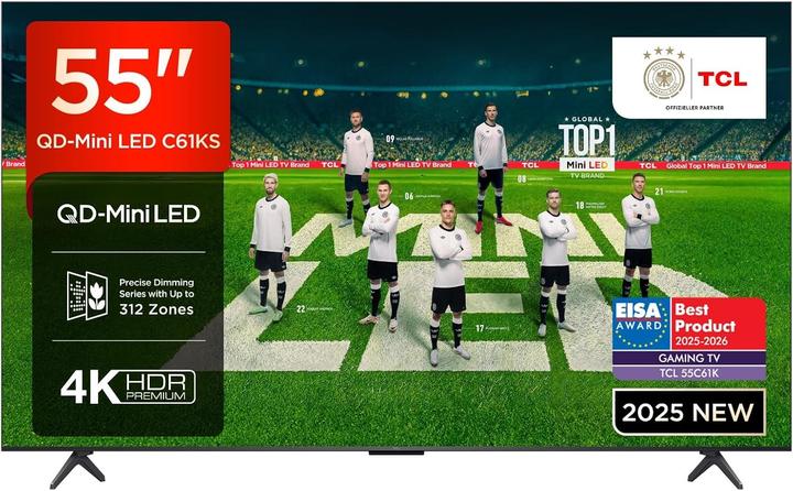Actual product image TCL Telewizor 55 55C61KS (55", QD mini LED, 4K, 2025)