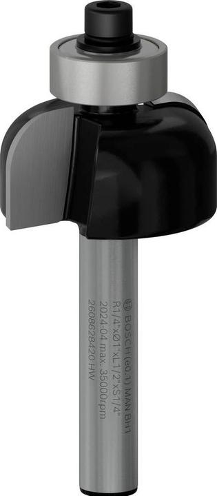 Produktbild Bosch Professional Zubehör Hohlkehlenfräser, 1/4-Zoll, R1 6,3 mm, D 25,4 mm, L 12,7 mm, G 54 mm