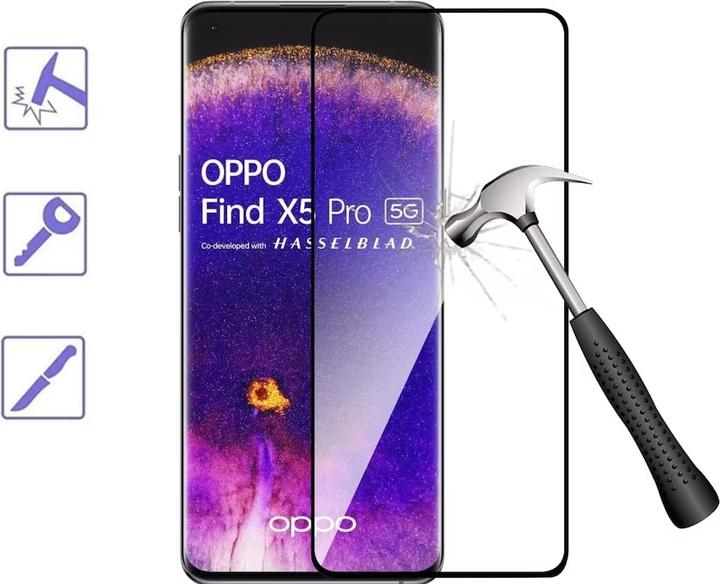 Produktbild PhoneLook 3D Tempered Glass Full Screen Display Schutzglas mit schwarzem Rahmen (1 Stk., Oppo Find X5 Pro)