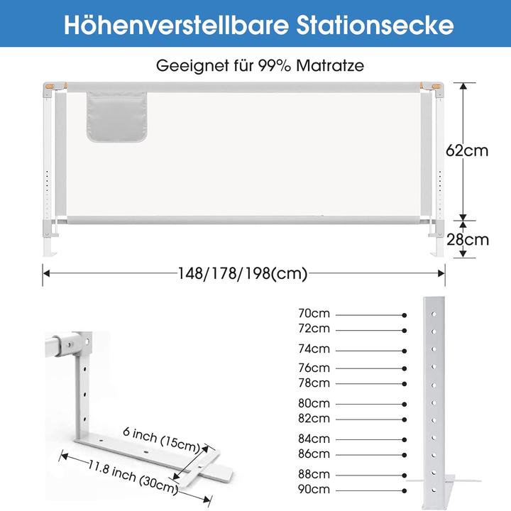 Actual product image Yikanwen Bettschutzgitter (140 x 90 x 90 cm)