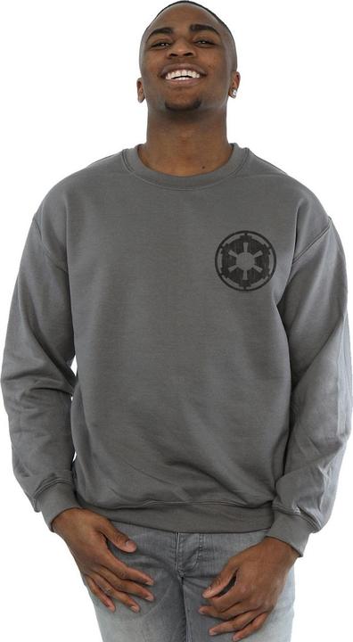 Actual product image Star Wars Mens The Mandalorian Galactic Empire Insignia Breast Print Sweatshirt (L)