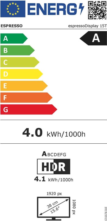 Energie-Label Espresso Displays ED0022 (1920 x 1080 Pixel, 15")