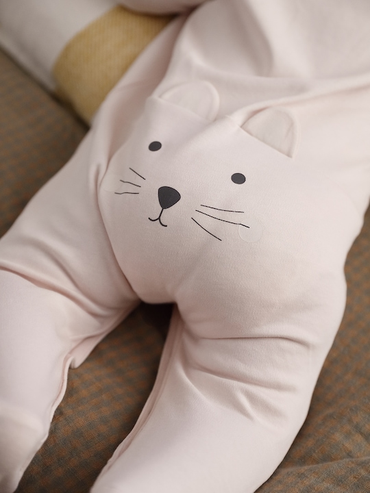 Image du produit Vertbaudet Bio-Kollektion: Baby Strampler mit Katze (56)