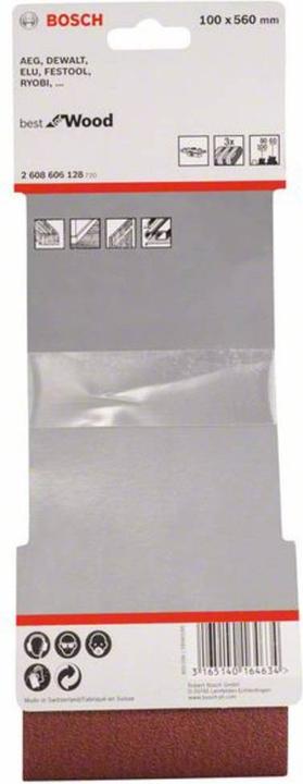 Image du produit Bosch Professional Zubehör PRO X440 bande abrasive, 100 x 560 mm, G60, G80, G100, 3 pcs. (60, 80, 100)