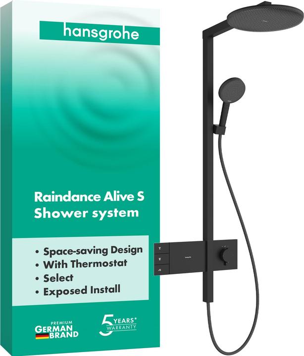 hansgrohe Raindance Alive S système de douche 300 2jet avec ShowerSelect Comfort, 24595670, 24595670